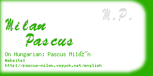 milan pascus business card